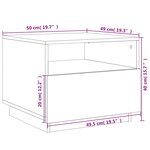vidaXL Table basse avec lumières LED sonoma gris 50x49x40 cm