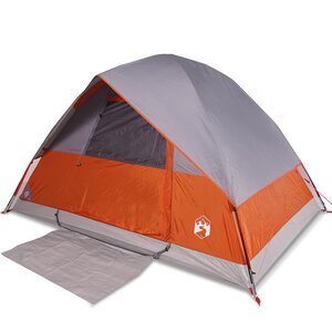vidaXL Tente de camping à dôme 2 personnes gris et orange imperméable