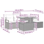 vidaXL Ensemble de canapé de jardin 6 Pièces Beige Poly rotin