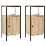 vidaXL Tables de chevet 2 Pièces chêne sonoma 41x31x80 cm bois ingénierie