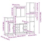 vidaXL Ensemble de meubles de salle de bain 4 Pièces chêne sonoma