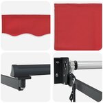 vidaXL Auvent Rétractable Rouge 350 x 250 cm Polyester et Aluminium