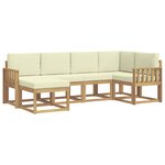 vidaXL Ensemble de canapés d'extérieur 6 pc Blanc et crème Polyester