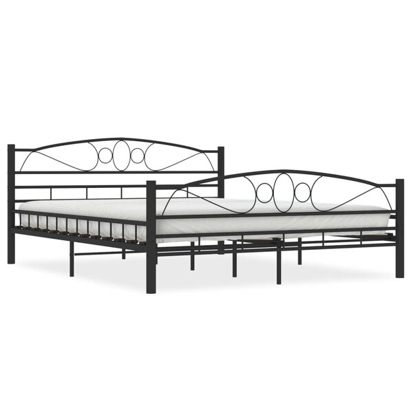 vidaXL Cadre de lit avec tête de lit noir 160 x 200 cm acier
