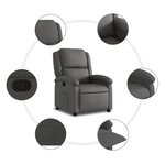 vidaXL Fauteuil inclinable gris cuir véritable