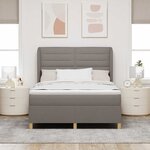vidaXL Lit à ressorts avec matelas gris foncé 90x190 cm Taupe tissu