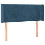 vidaXL Tête de lit avec oreilles Bleu foncé 93x16x78/88 cm Velours