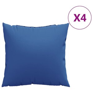 vidaXL Coussins de canapé 4 Pièces bleu royal 50x50 cm tissu