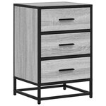 vidaXL Table de chevet sonoma gris 40x34 5x60 cm bois ingénierie métal