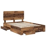 vidaXL Cadre de lit Bois ancien 140 x 190 cm Bois d'ingénierie
