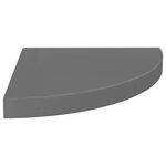 vidaXL Étagère d'angle flottante gris brillant 35x35x3 8 cm MDF