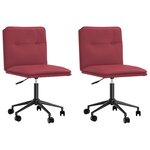 vidaXL Chaises à manger lot de 2 rouge bordeaux similicuir
