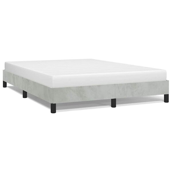 vidaXL Cadre de lit gris clair 152x203 cm velours