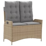 vidaXL Ensemble à manger de jardin coussins 4 Pièces beige résine tressée