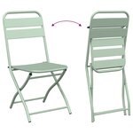 vidaXL Chaises de jardin pliantes 2 Pièces Vert menthe 42x52x82 cm Acier revêtue de poudre