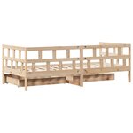 vidaXL Lit de jour avec tiroirs sans matelas 80x200 cm bois massif