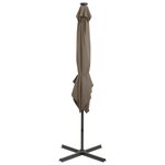 vidaXL Parasol déporté avec mât et lumières LED Taupe 250 cm