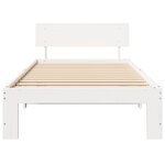 vidaXL Cadre de lit avec tête de lit blanche 90x200 cm Bois de pin massif