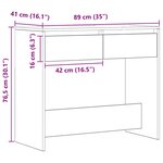 vidaXL Table console chêne artisanal 89x41x76 5 cm bois d'ingénierie