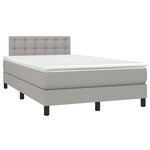 vidaXL Sommier à lattes de lit avec matelas Gris clair 120x200cm Tissu