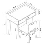 Ensemble de bureau et chaise pour enfants naturel blanc 03_0009409
