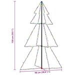 vidaXL Arbre de Noël cône 200 LED d'intérieur/d'extérieur 98x150 cm