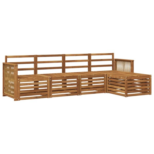 vidaXL Ensemble de canapés d'extérieur 5 pc Naturel