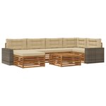 vidaXL Ensemble de canapés d'extérieur 7 pc Naturel et Beige