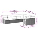 vidaXL Salon de jardin 9 Pièces avec coussins noir résine tressée