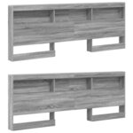 vidaXL Tête de lit de rangement Sonoma gris 200 cm Bois d'ingénierie
