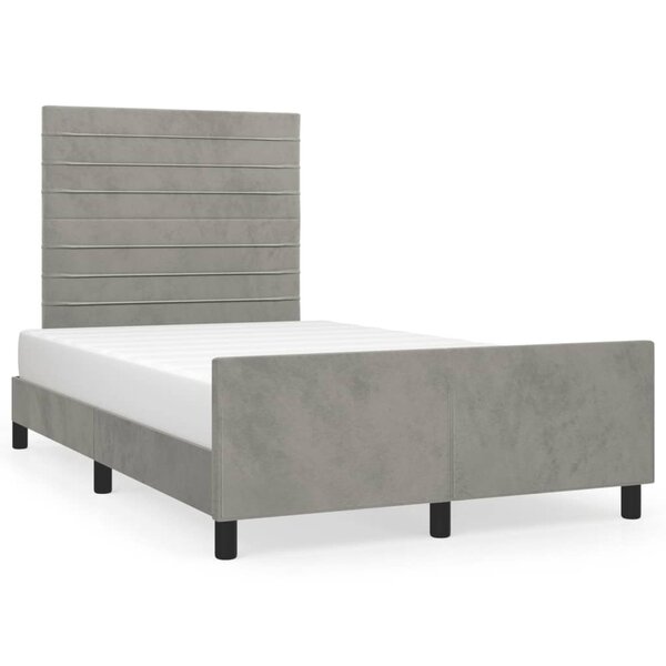 vidaXL Cadre de lit sans matelas gris clair 120x190 cm velours