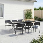 vidaXL Table de Salle à Manger en Maille Extensible Anthracite Acier