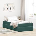 vidaXL Lit avec rangement et matelas Vert foncé 90 x 200 cm Velours
