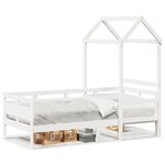 vidaXL Lit de jour avec toit blanc 90x190 cm bois de pin massif