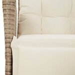 vidaXL Ensemble à manger de jardin et coussins 9 Pièces beige Poly rotin