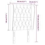 vidaXL Tête de lit avec oreilles Gris foncé 83x23x118/128 cm Velours