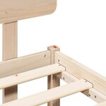 vidaXL Cadre de lit avec tête de lit Naturel 150 x 200 cm Pin massif