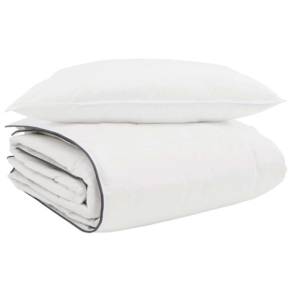 vidaXL Duvet d'hiver avec oreiller 2 Pièces Blanc Plume de canard