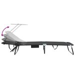 vidaXL Chaises longues pliantes 2 Pièces avec auvent Noir tissu Oxford 600D