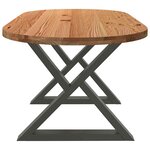 vidaXL Table à manger marron clair bois de chêne massif ovale