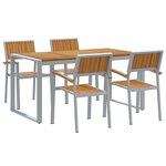 vidaXL Ensemble de salle à manger pour jardin 5 Pièces Gris et marron