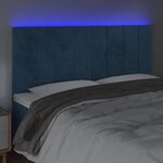vidaXL Tête de lit à LED Bleu foncé 200x5x118/128 cm Velours