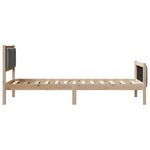 vidaXL Cadre de lit avec tête de lit marron et gris foncé 90 x 190 cm