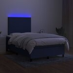 vidaXL Sommier à lattes de lit et matelas et LED Bleu 120x200 cm Tissu