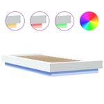 vidaXL Cadre de lit avec lumières LED sans matelas blanc 100x200 cm