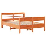 vidaXL Cadre de lit sans matelas cire marron 150x200cm bois pin massif