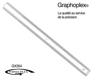 Règle ciceros 2 biseaux blancs + bosselage 50 cm