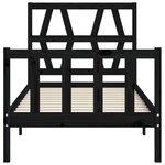 vidaXL Cadre de lit sans matelas noir bois de pin massif