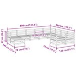 vidaXL Salon de jardin 10 Pièces bois massif sapin de douglas