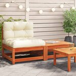 vidaXL Canapé de jardin sans accoudoirs avec coussins et repose-pieds
